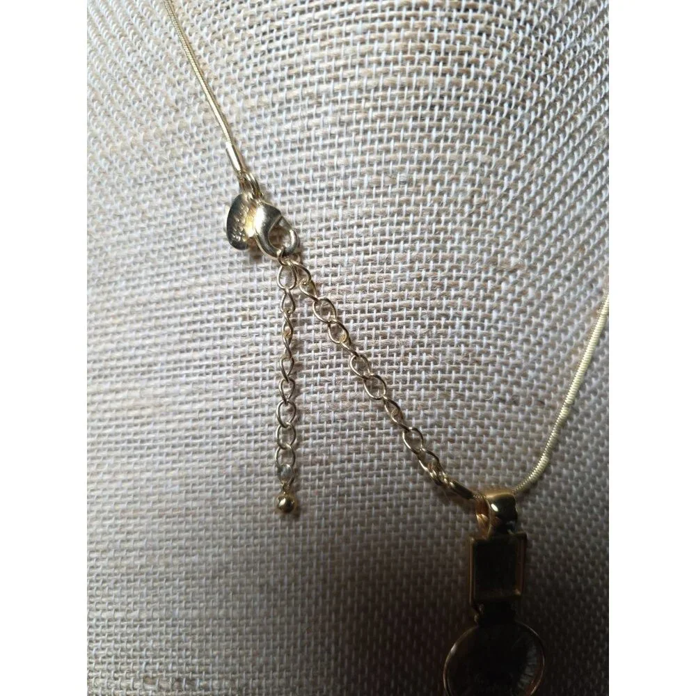 Lia Sophia Mother Of Pearl Goldtone Modernistic Pendant Necklace
